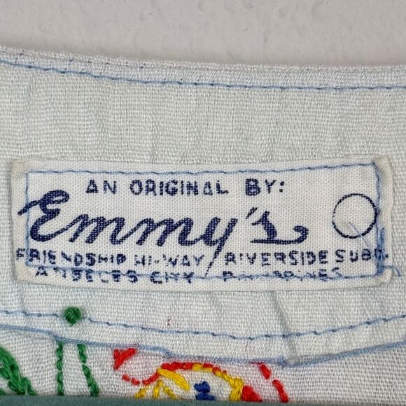 Vintage Embroidered Parrot 50s Single-Stitch V-neck Shirt M - Picture 4 of 12